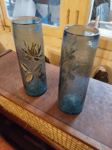 Paire vases emailles art - paire,