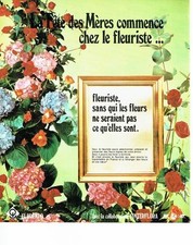 Publicité Advertising 037  1975  les Fleuristes Interflora   la Fetes des Mères
