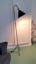Lampadaire tripode vintage en