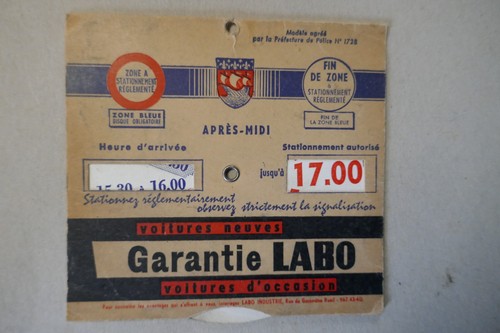 Disque stationnement ancien