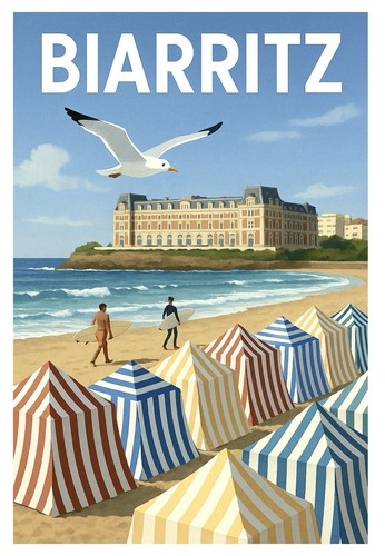 Affiche poster biarritz - ,