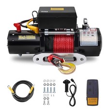 TEENO Treuil électrique de camion corde synthétique 2722 kg Télécommande Limitée