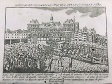 Hôtel de Ville de Paris en 1789 Louis XVI Rare Gravure Révolution Française