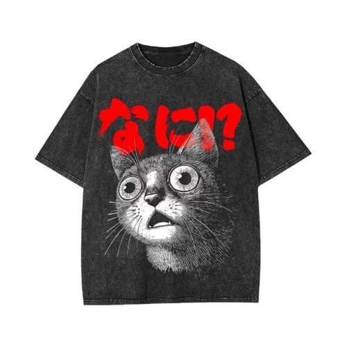 Shirt noir taille - l, chat