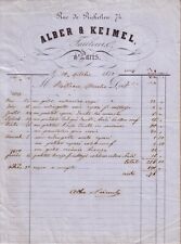 PARIS - FACTURE ALBER & KEIMEL - TAILLEUR - 1851