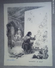 menu Le Cornet lithographie de Georges VILLA signée , 1949