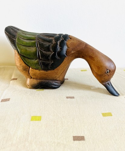 Figurine canard bois - figurine,