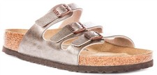 Birkenstock Florida BS Birko Flor Métal Broche Femmes Sandale en Taupe UK 4 - 8
