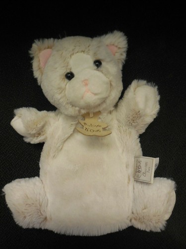 Doudou marionnette chat blanc - chat,