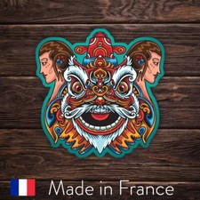 TETE MASQUE DIEU DRAGON FEMME ASIE EMPEREUR CHINE AUTOCOLLANT STICKER FPC106
