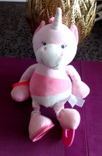S13 / doudou peluche d'activité licorne rose vibrant GIPSY