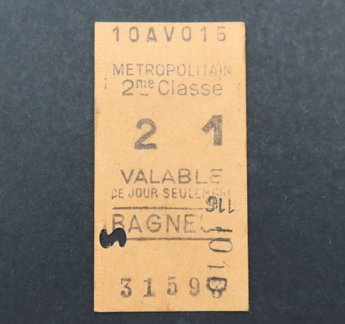 Ancien ticket paris - ticket, métro
