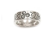 Dolly-Bijoux Bague Alliance T56 Rhodié Croix Celtique Triskel Argent Massif 925