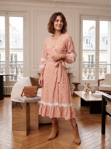 Robe portefeuille imprimée - , à