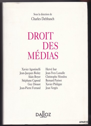 Debbasch droit des - droit, médias