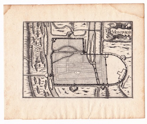 Gravure xviie montargis loiret - gravure,