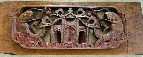 Chine ancien panneau bois - ancien,