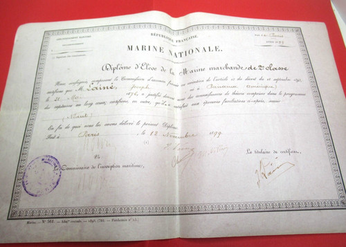 Diplome parchemin marine - diplome,