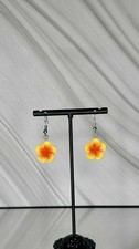 Boucles oreilles plumeria - boucles, d'oreilles