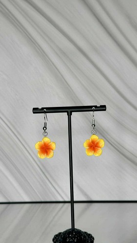 Boucles oreilles plumeria - d'oreilles,