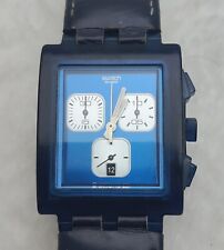 2002 Montre Swatch Unisexe Chronographe Ref SUEN 400CBlue. Bon état. Pile Neuve