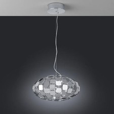 Suspension Helestra Elisa Chrome Ø49Cm 9 X 20W G4 Halogène Chaud Dimmer