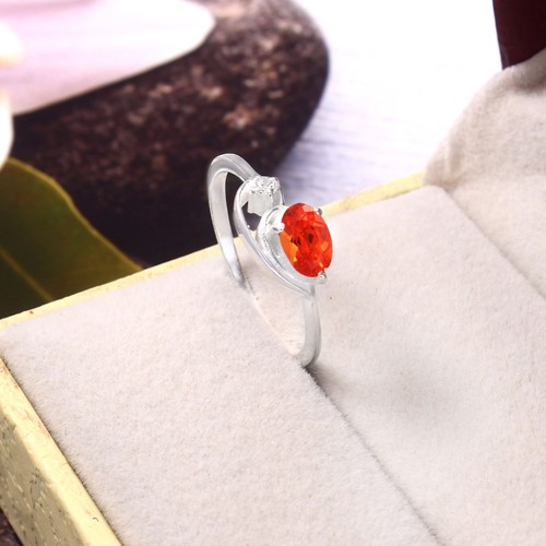 Bague saphir orange aaa - bague,
