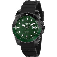Montre Homme SECTOR 450 R3251276001 Silicone Noir Vert Sub 100mt