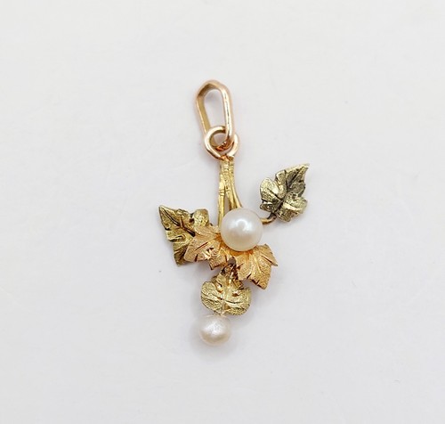 Pendentif victorien rose - or,