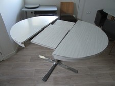 Table ronde Formica à rallonge centrale