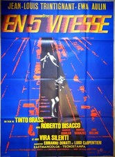 affiche cinéma EN 5ème VITESSE JEAN LOUIS TRINTIGNANT TINTO BRASS - 120 x 160 cm