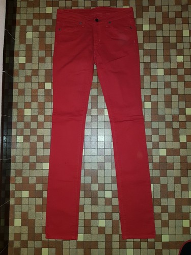 Pantalon jeans rouge - jeans,