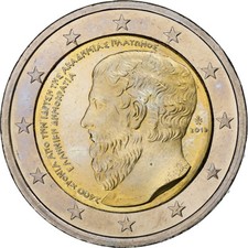[#1163036] Grèce, 2 euros, Platon, 2013, Athens, UNZ, bi-métallique, KM:New