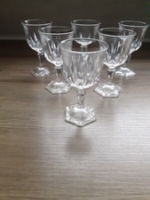 6  VERRES A PORTO LIQUEURS CRISTAL D ARQUES MODELE CHAUMONT 