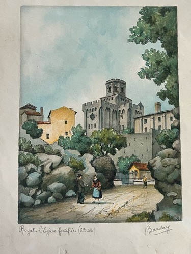 Dessin aquarelle l eglise - , l'eglise