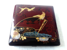 coffret/boîte à bijoux en bois laqué décor style Art Nouveau .Chine,Japon?