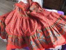ANCIENNE JUPE EN COTON  TISSU PROVENCAL ANNEE 60 EN PARFAIT ETAT