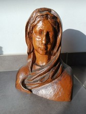 Buste sculpté bois Vierge