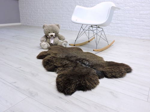 Grand brun véritable tapis - grand,