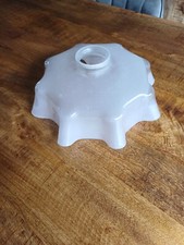 Abat jour ancien en opaline  suspension monte et baisse vintage 