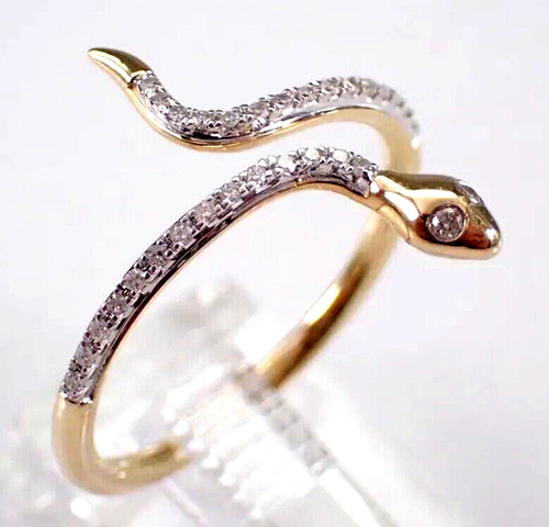 Bague serpent jaune 14k - en,