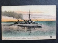 cpa MARINE de GUERRE Bateau CONTRE TORPILLEUR "JANISSAIRE" Navy Destroyer