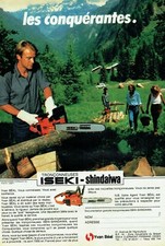 Publicité Advertising 119 1985  Iseki  shindaiwa  tronçonneuse Yvan Béal
