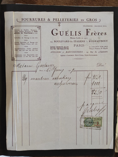 1927 paris guelis - 1927, facture