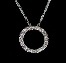 Brilliant Crystal Circle of Love Eternity Necklace 16"-18" Ajustable New