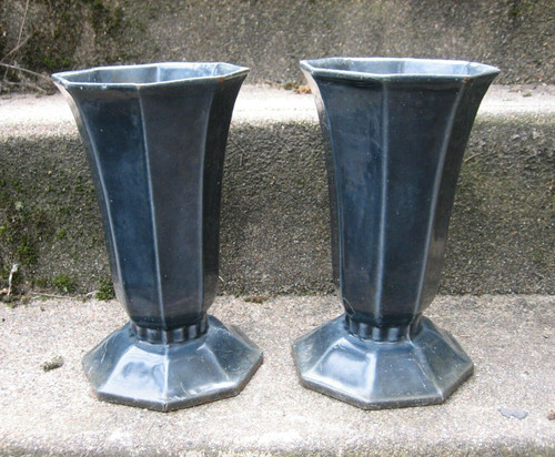Paire vase tulipe ancien - de,