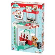 Kit Clinique Vétérinaire Jeu d'Imitation Enfants Avec Peluche Cadeau Dès 18 Mois