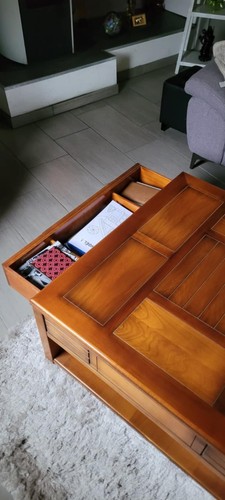Table basse merisier massif