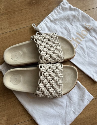 Chloé white leather sandals - white,