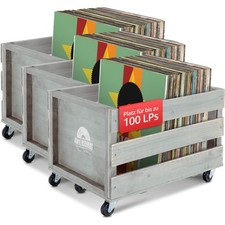 3x Rangement Vinyles Caisse